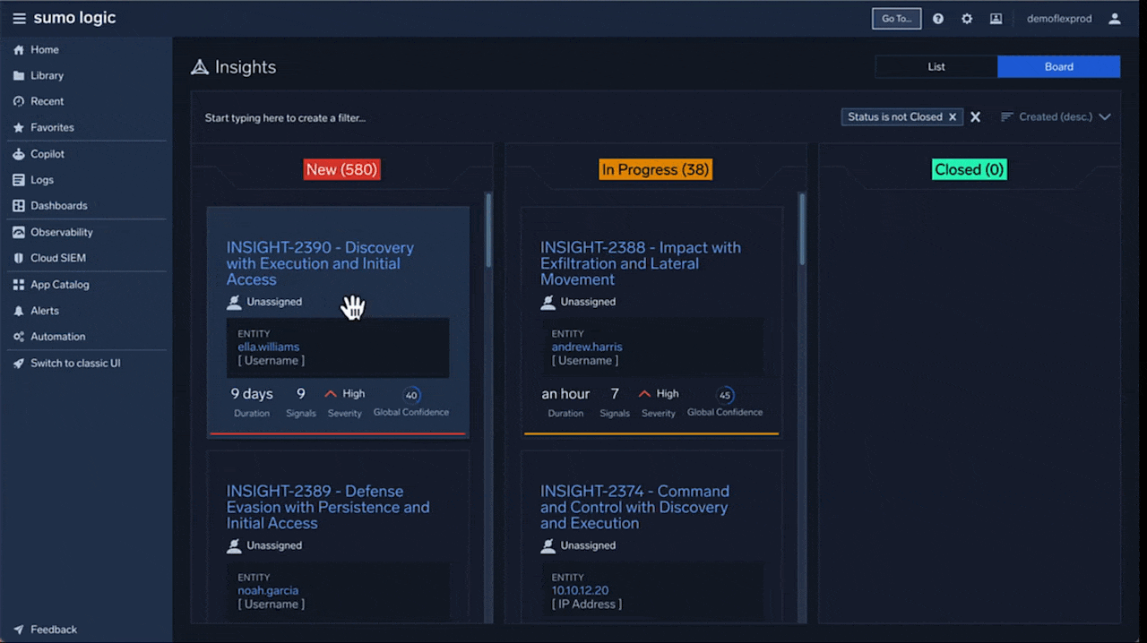 cloud siem demo animate slower optimize